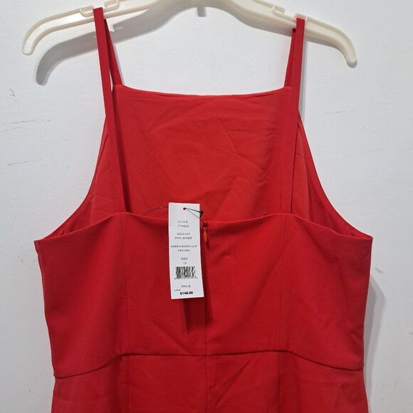 French Connection Whisper Square Neck Mini Dress Size 12 Royal Scarlet NWT - Picture 10 of 13